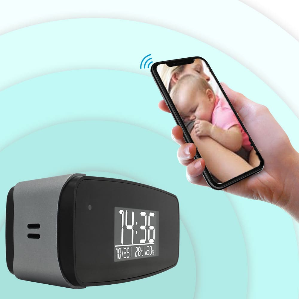 Modern Alarm Clock Hidden Camera - Your Reliable Surveillance Solution - SSS Corp.# - variant_sku# - Wi - Fi Clock Nanny Camera